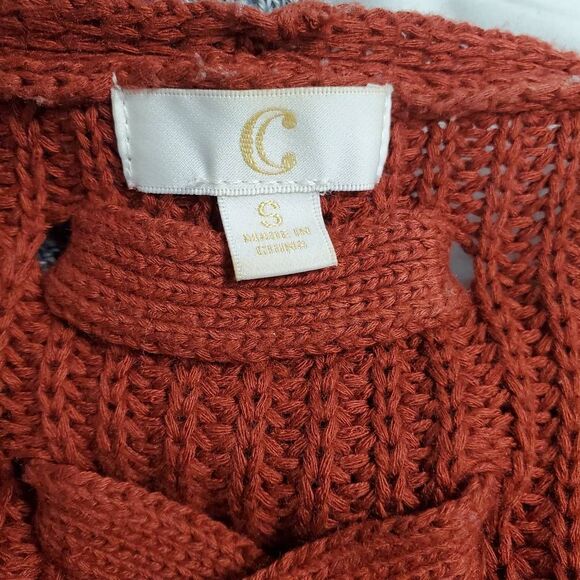 Cyrus C Collection Women’s Rust Open Front Knit Cardigan Small Criss Cross Back - Picture 6 of 8